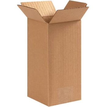 Box Partners Tall Corrugated Boxes 4"X4"X8" Kraft Package Of 25