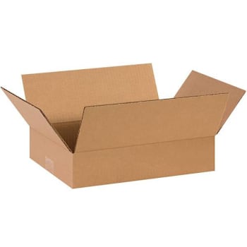 Box Partners Flat Corrugated Boxes 14"X10"X3" Kraft Package Of 25