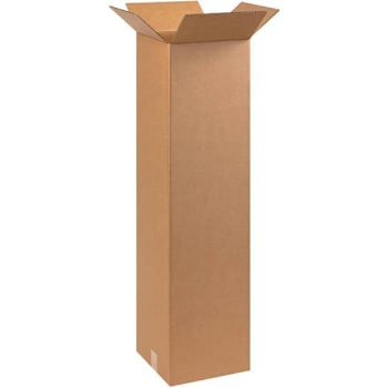 Box Partners Tall Corrugated Boxes 10"X10"X40" Kraft Package Of 25