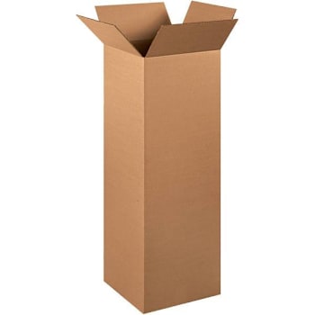 Box Partners Tall Corrugated Boxes 12"X12"X36" Kraft Package Of 15