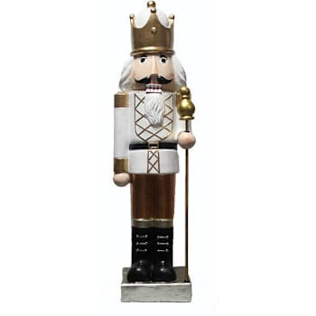 Image for Fraser Hill Farm 48" Nutcracker Christmas Decoration, White And Gold from HD Supply