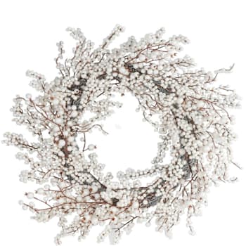 Image for Fraser Hill Farm 24" Christmas Wreath With White Berries from HD Supply