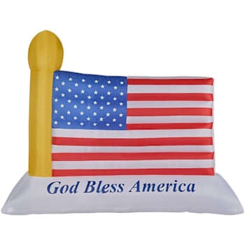 Fraser Hill Farm 10' Wide Inflatable American Flag With Lights And Storage Bag