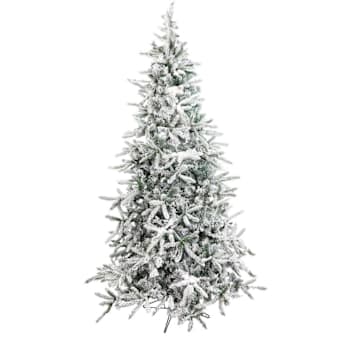 Fraser Hill Farm 7.5' Flocked Mountain Pine Christmas Tree