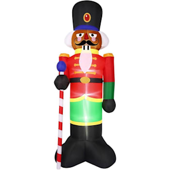 Image for Fraser Hill Farm 10' Pre-Lit Inflatable African American Nutcracker from HD Supply