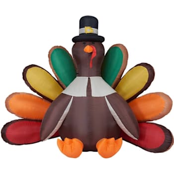 Fraser Hill Farm 8' Wide Inflatable Turkey With Lights