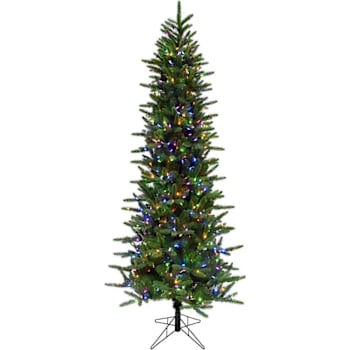 Image for Fraser Hill Farm 6.5' Carmel Pine Slim Christmas Tree With Colorchange LED Light from HD Supply