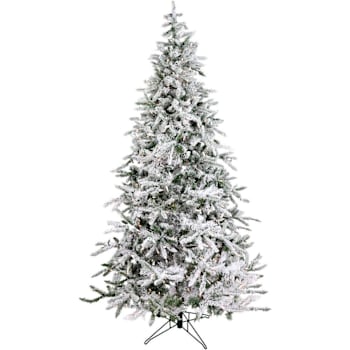 Image for Fraser Hill Farm 7.5' Flocked Mountain Pine Christmas Tree With Incandescent from HD Supply