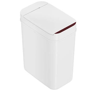 Image for HLS Commercial 3 Gallon / 10 Liter White Plastic Slim Sensor Trash Can from HD Supply
