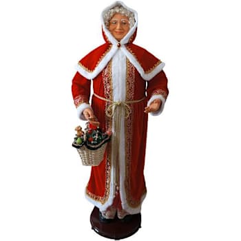 Fraser Hill Farm 58" Dancing Mrs. Claus Musical Animatronic With Basket
