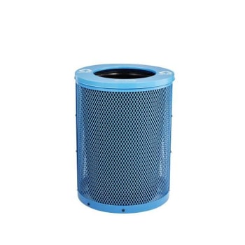 Image for Alpine Industries Outdoor Diamond Steel Trash Can With Flat Lid 36 Gallon Blue from HD Supply