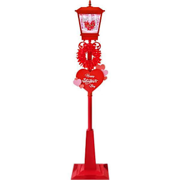 Fraser Hill Farm 70" Musical Snowy Valentine'S Day Street Lamp Lantern