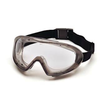 Pyramex® Capstone® Safety Goggle-Direct/Indirect-Gray Frame-Clear Anti-Fog Lens