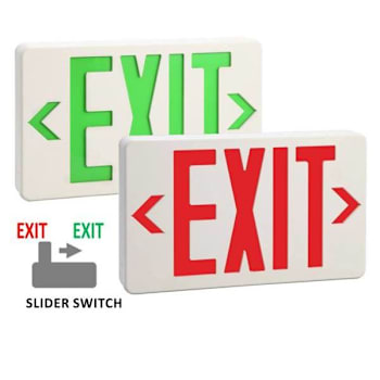 Halco LED Exit Sign Remote Capacity, Red/Green Letter, Single/Double Face, White
