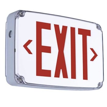 Image for Halco LED Exit Sign, Wet/Cold Location, Red Letters, Single/Double Face, White from HD Supply