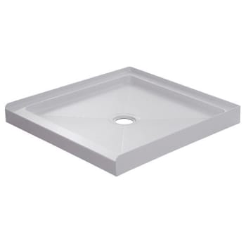 Seasons 32 In. X 32 In. Shower Base, Center Drain, White