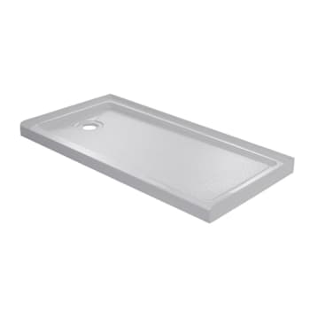 Seasons 60 In. X 32 In. Shower Base, Left Drain, White