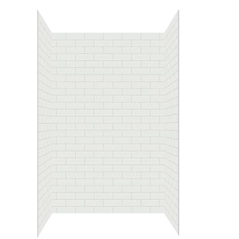 Seasons 48"X34"X78" 4 Pc Glue-Up Alcove Shower Wall Surround In White Subway Tile