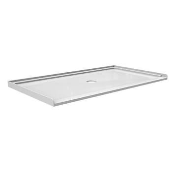 Seasons 64 In. X 36 In. Shower Base, Center Drain, Ada, White