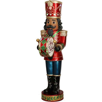 Fraser Hill Farm 5' Musical African American Nutcracker Statue With Drum