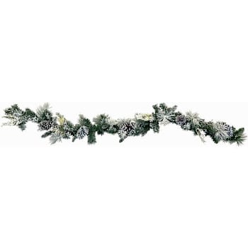 Image for Fraser Hill Farm 6' Flocked Christmas Garland With Pinecones from HD Supply