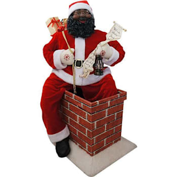 Image for Fraser Hill Farm 48" African American Santa Claus In Chimney Animatronic from HD Supply