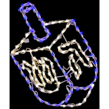 Fraser Hill Farm 32"H X 20"W Pre-Lit Hanukkah Dreidel LED Lights