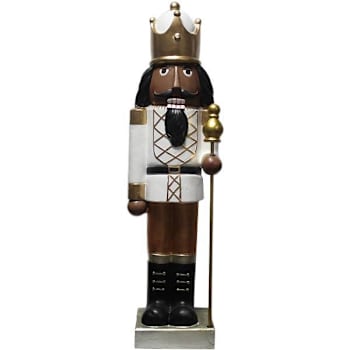 Image for Fraser Hill Farm 48" African American Nutcracker Christmas Decor, White And Gold from HD Supply