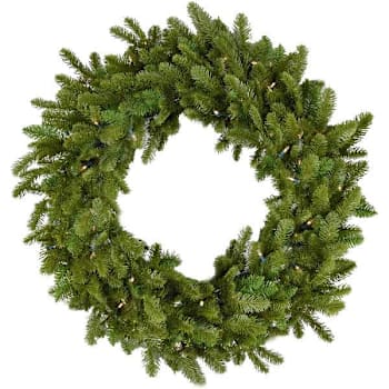 Fraser Hill Farm 48" Pre-Lit Green Pine Christmas Wreath With LED Lights