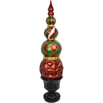 Fraser Hill Farm 50" Resin Ball And Finial Topiary In Pedestal Urn