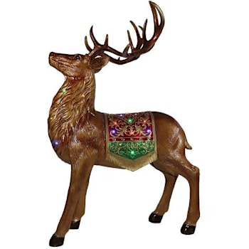 Fraser Hill Farm 5' Standing Reindeer With Metallic Finish With LED Lights