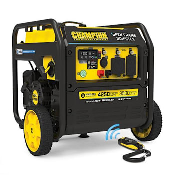 Image for Champion 4250-Watt Wireless Remote Start Rv Ready Portable Open Frame Inverter Generator With Quiet Technology,co Shield from HD Supply