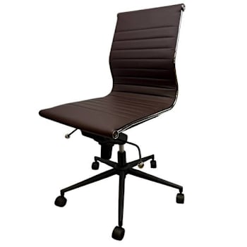 Image for Hospitality Source Luxury Task Chair Brown Pu Leather Black Powder Coat Finish from HD Supply