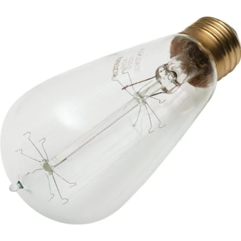 SATCO® Vintage ST-19 Bulb, 40 Watt, Cage, 120 Volt, Package Of 6