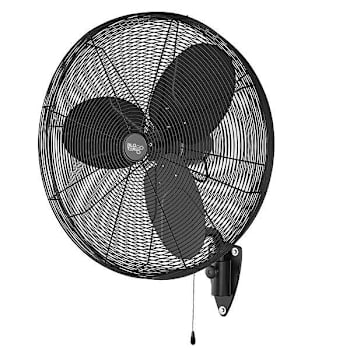 Blotek 30" 3-Speed High Velocity Wall Mount Fan With 3 Blades, Black