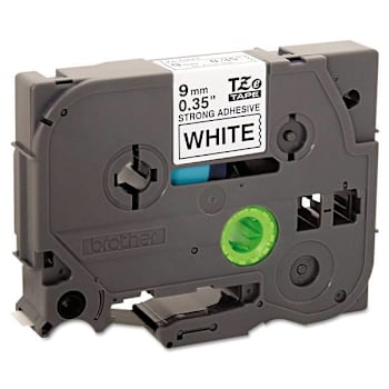 Brother Tze Extra-Strength Adhesive Laminate Label Tape .35"X26.2 Ft Black/White