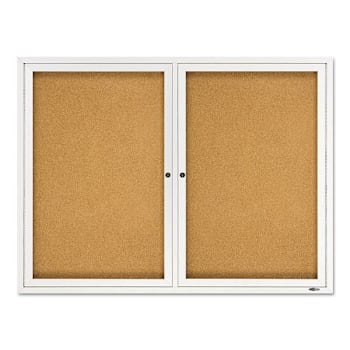 Image for Quartet Enclosed Indoor Cork Bulletin Board Tan 2 Hinged Doors Surface Satin from HD Supply