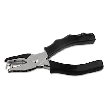 Image for Universal Eight-Sheet Handheld 1-Hole Punch 1/4" Holes Metal W/Rubber Grip Black from HD Supply
