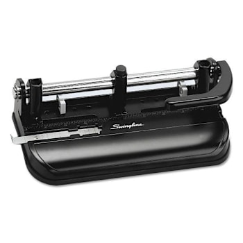 Image for 32-Sheet Lever Handle Heavy-Duty Two- To Seven-Hole Punch, 9/32" Holes, Black from HD Supply