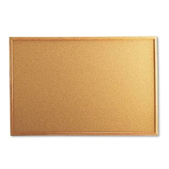 Universal Cork Board-Oak Style Frame 36"X24" Tan Surface Oak Finished Wood Frame