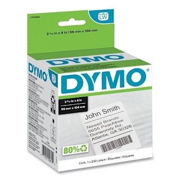 Image for DYMO Labelwriter Shipping Labels 2.31" X 4" White 250 Labels/Roll from HD Supply