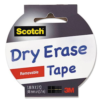 Image for Scotch Dry Erase Tape 3" Core 1.88" X 5 Yds White from HD Supply