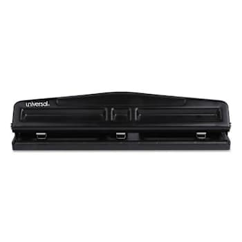 Image for Universal 12-Sheet Deluxe Two- And Three-Hole Adjustable Punch 9/32" Holes Black from HD Supply