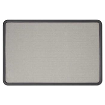 Image for Quartet Contour Fabric Bulletin Board 48" X 36" Gray Surface Black Plastic Frame from HD Supply