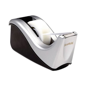 Image for Scotch Value Desktop Tape Dispenser Attached 1" Core Black/Silver from HD Supply