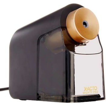 X-Acto Mighty PRO Electric Pencil Sharpener Ac-Powered 4x8x7.5 Black/Gold/Smoke