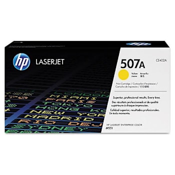 Image for HP 507a Yellow Original Laserjet Toner Cartridge from HD Supply