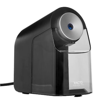 X-Acto Teacherpro Electric Pencil Sharpener Ac-Power 4x7.5x8 Black/Silver/Smoke