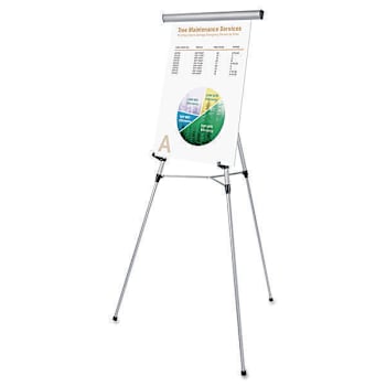 Image for Universal 3-Leg Telescoping Easel W/Pad Retainer Adjusts 34"-64" Aluminum Silver from HD Supply