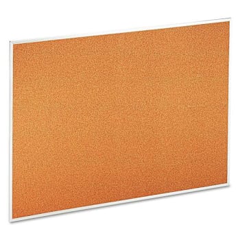 Universal Cork Bulletin Board 48"X36" Tan Surface Satin Aluminum Frame